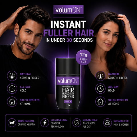 Volumon Hair Building Fibres - COTTON 12g - For Men & Women