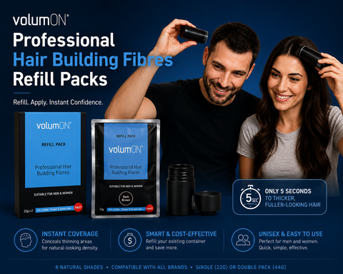 Volumon Professional Hair Building Fibres Hair Loss Concealer Refill Packs – 22g Double Pack) – Free UK Delivery