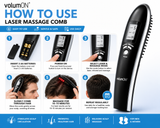 Volumon Laser Massage Comb for Hair Growth & Scalp Massage | Laser, Infrared & Vibration Therapy | Free UK Delivery